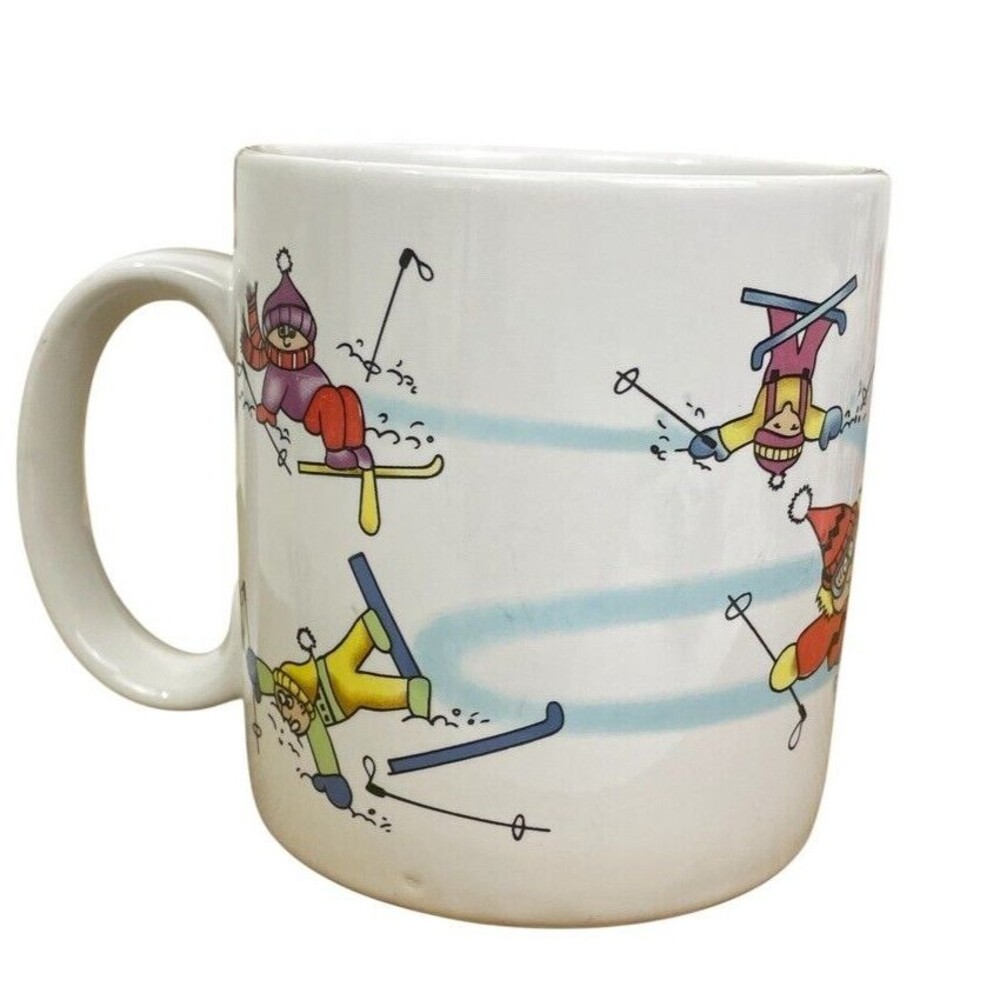 VTG Russ Funny Snow Skiing Definition Winter Humor Funny Cartoon Coffee Mug